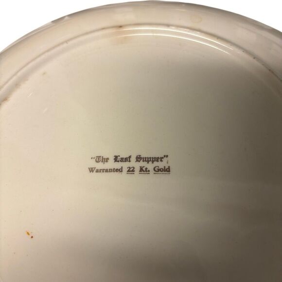 The Last Supper Vintage Decorative Collectors Plate With 22 KT Gold Trim - Picture 5 of 5